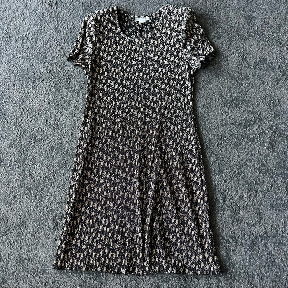 Vintage dressbarn pleated floral dress padded shoulder - Picture 3 of 6